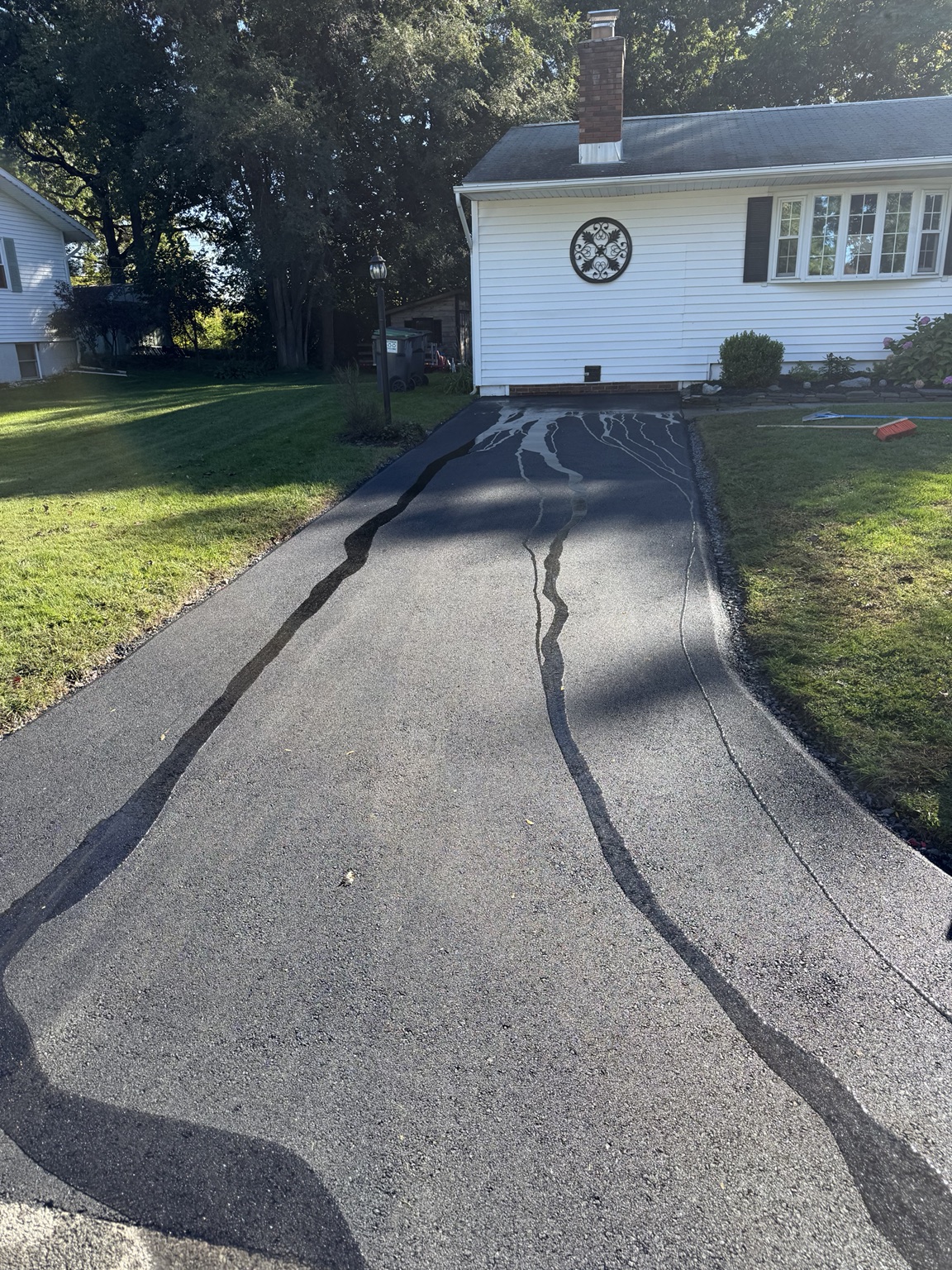 Completed residential driveway paving project